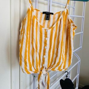 *Spaghetti strap striped Crop Top*